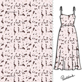 Baby Pink Abstract Digital Printed Clothing Material